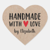 Speciaal Kraft Handgemaakt met Love Heart Hart Sticker (Voorkant)