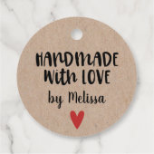 Speciaal Kraft Handmade with Love Bedankjes Labels (Achterkant)