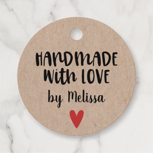 Speciaal Kraft Handmade with Love Bedankjes Labels (Voorkant)