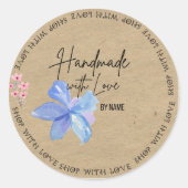 Speciaal Kraft Handmade with Love Ronde Sticker (Voorkant)