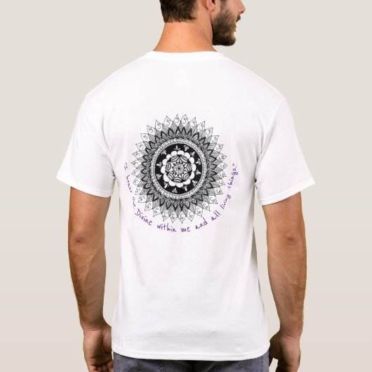 Speciaal kroonChakra Mandala T-shirt voor mannen (Achterkant)