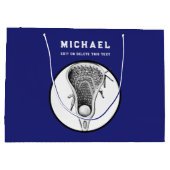 Speciaal Lacrosse Blue Large Gift Bag Groot Cadeauzakje (Achterkant)
