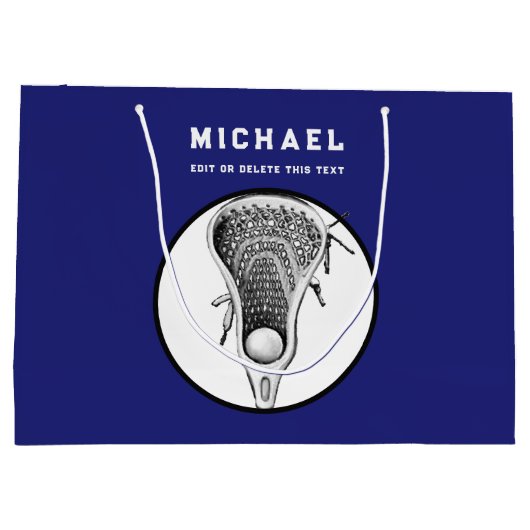 Speciaal Lacrosse Blue Large Gift Bag Groot Cadeauzakje (Achterkant)