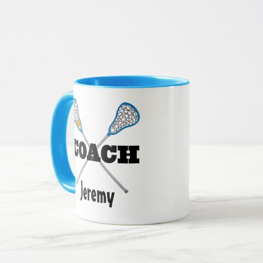 Speciaal Lacrosse Coach Gift Mok (Voorkant links)
