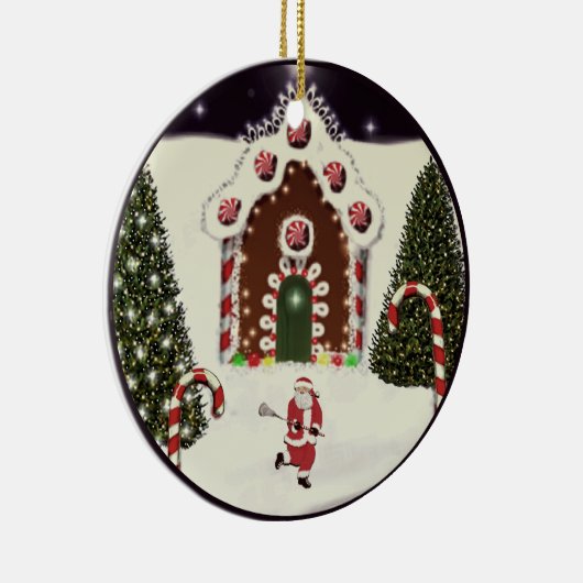 Speciaal Lacrosse Gift Keramisch Ornament (Rechts)