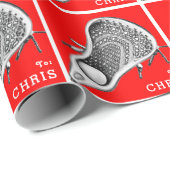 Speciaal Lacrosse Gift Wrapping Paper Cadeaupapier (Rol Hoek)