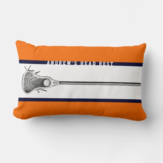 Speciaal Lacrosse Gifts Oranje Lumbar Pillow Kussen (Voorkant)