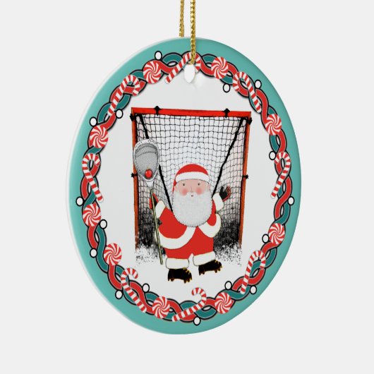 Speciaal Lacrosse Goalie kerstcadeau Keramisch Ornament (Rechts)