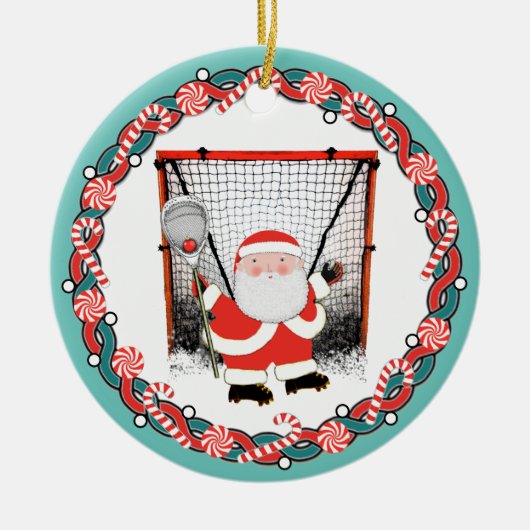 Speciaal Lacrosse Goalie kerstcadeau Keramisch Ornament (Voorkant)