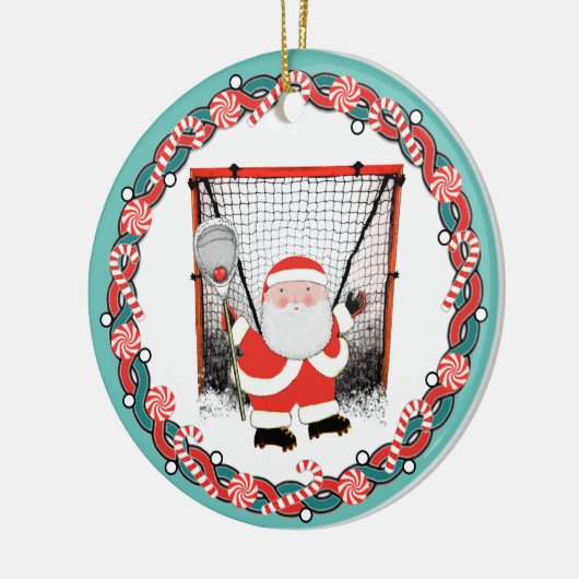 Speciaal Lacrosse Goalie kerstcadeau Keramisch Ornament (Links)