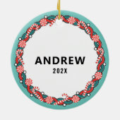 Speciaal Lacrosse Goalie kerstcadeau Keramisch Ornament (Achterkant)