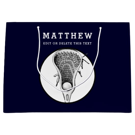 Speciaal Lacrosse Large Gift Bag Groot Cadeauzakje (Voorkant)