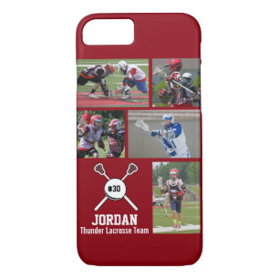 Speciaal Lacrosse Photo Collage Name Number Case-Mate iPhone Case