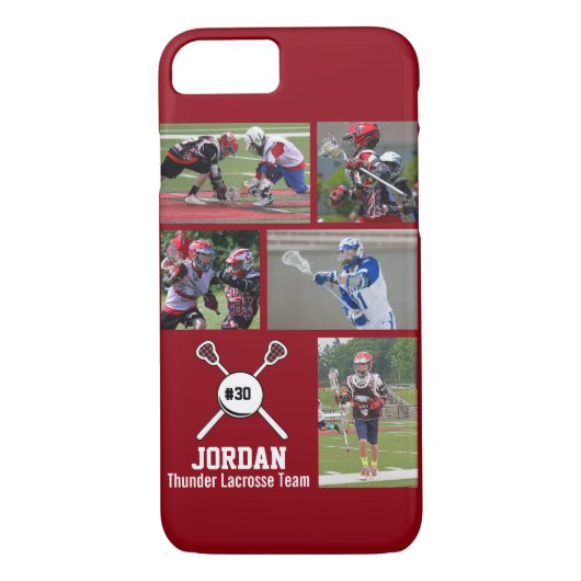 Speciaal Lacrosse Photo Collage Name Number Case-Mate iPhone Case (Achterkant)