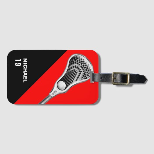 Speciaal Lacrosse Red Bagagelabel (Voorkant (horizontaal))