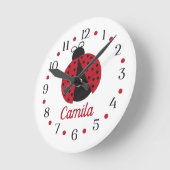 Speciaal Ladybug Girl's Nursery Room Decor Ronde Klok (Hoek)