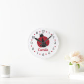 Speciaal Ladybug Girl's Nursery Room Decor Ronde Klok (Huis)