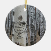 Speciaal landstaal, bijtend, gekerfd, metaalorn keramisch ornament (Voorkant)