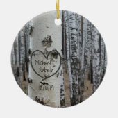 Speciaal landstaal, bijtend, gekerfd, metaalorn keramisch ornament (Achterkant)