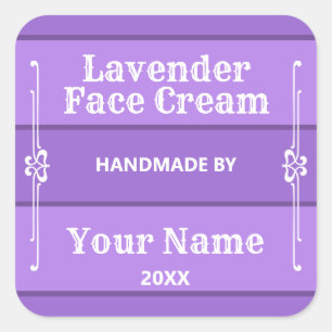 Speciaal lavender Face Cream Vierkante Sticker