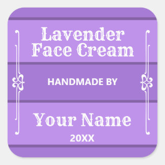 Speciaal lavender Face Cream Vierkante Sticker