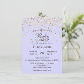 Speciaal Lavender Gold-Baby shower nodigt u uit Kaart (Staand voorkant)