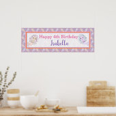 Speciaal lavender Mermaid Birthday Banner Poster (Keuken)
