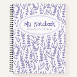Speciaal Lavender Paars Elegant Floral Notitieboek