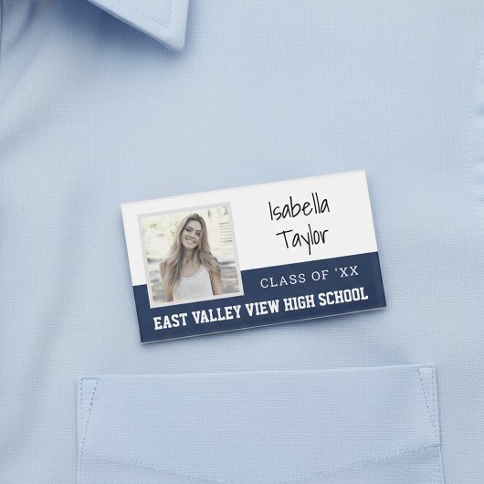 Speciaal leerlingenreünie Yearbook Foto Naambadge