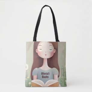 Speciaal leesboek handtas voor cute Girl Canvas ta