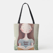 Speciaal leesboek handtas voor cute Girl Canvas ta (Achterkant)