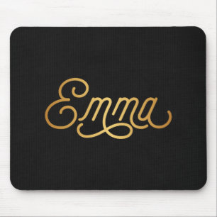 Speciaal legant script Emma Gold Black Muismat