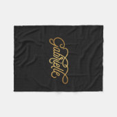 Speciaal legant script Gabrielle Gold Black Fleece Deken (Voorkant (Horizontaal))