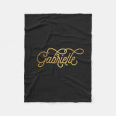 Speciaal legant script Gabrielle Gold Black Fleece Deken (Voorkant)
