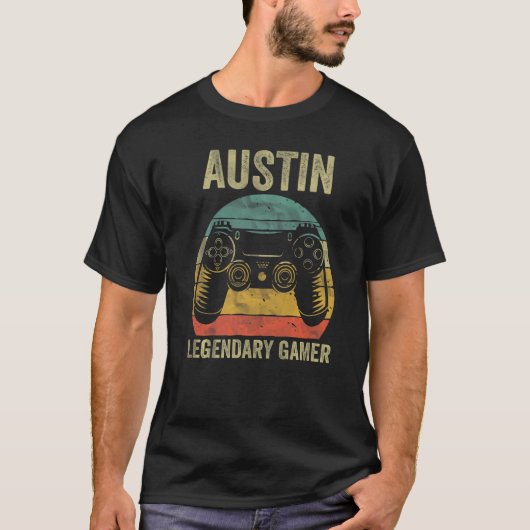 Speciaal Legendary Gamer Shirt Austin Name Vid (Voorkant)