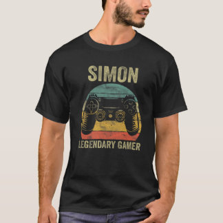 Speciaal Legendary Gamer Simon Name Video Game T-shirt