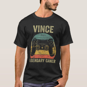 Speciaal Legendary Gamer Vince Name Video Game T-shirt