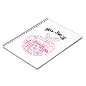 Speciaal leraar Apple Word Art-planner Notitieboek (Linkerzijde)