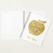 Speciaal leraar Gold Faux Sequin Apple Planner (Display)