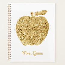 Speciaal leraar Gold Faux Sequin Apple