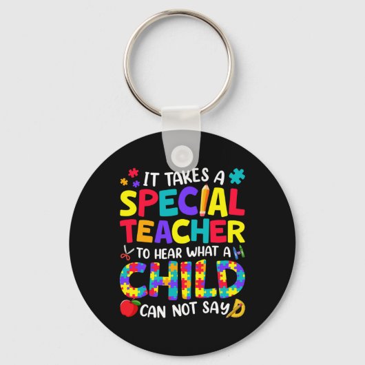 Speciaal leraar om te horen wat een kind autisme b sleutelhanger (Voorkant)