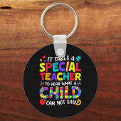 Speciaal leraar om te horen wat een kind autisme b sleutelhanger (Voorkant)