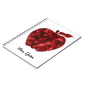 Speciaal leraar Red Faux Sequin Apple Planner Notitieboek (Linkerzijde)