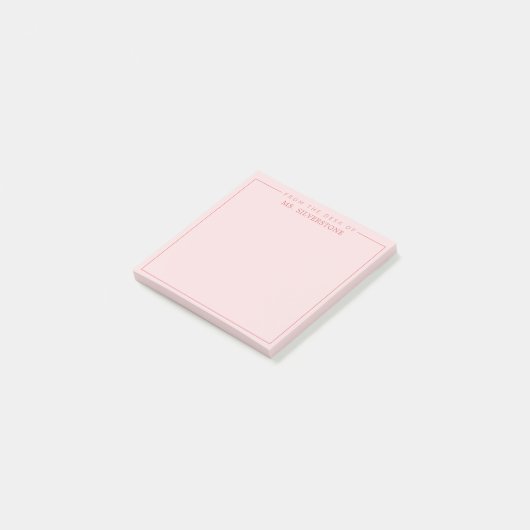 Speciaal leraar van het bureau Roze Post-it® Notes (Schuin)