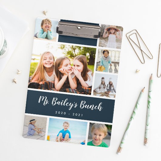 Speciaal leraar voor fotocollage klembord