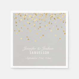 Speciaal LIGHT GRAY Gold Confetti Wedding Servet