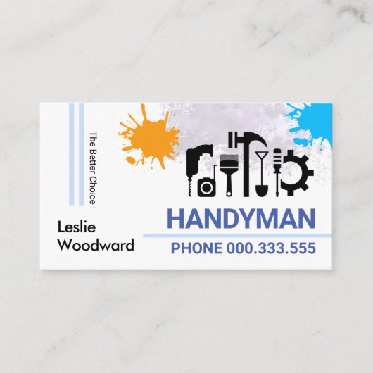 Speciaal Lijst Handyman Gereedschap Visitekaartje (Voorkant)