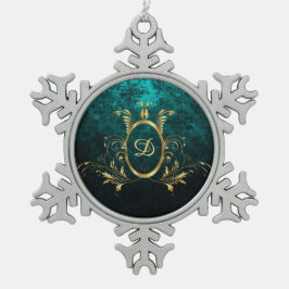 Speciaal Lijst van Luxury Damask Tin Sneeuwvlok Ornament