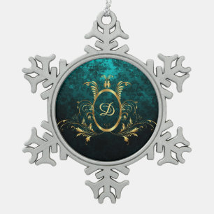 Speciaal Lijst van Luxury Damask Tin Sneeuwvlok Ornament