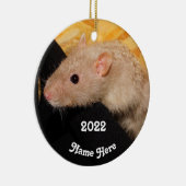 Speciaal Lila  Geavanceerd Fancy Geplaatste Rat Keramisch Ornament (Rechts)
